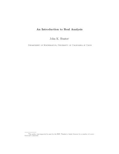 An Introduction to Real Analysis