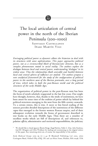 Early Medieval Europe - Volume 13, Issue 1 - February 2005