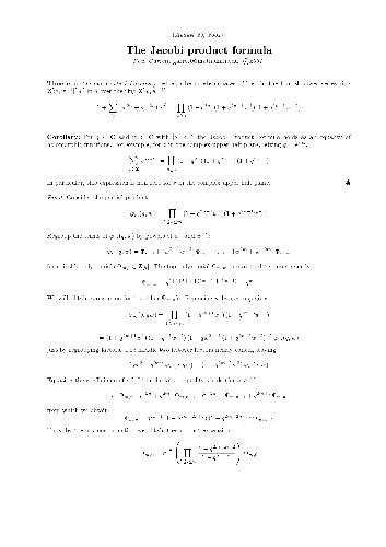 The Jacobi product formula