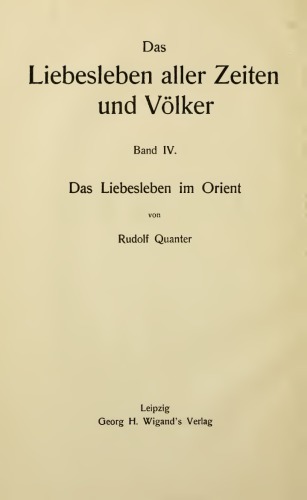 Das Liebesleben im Orient