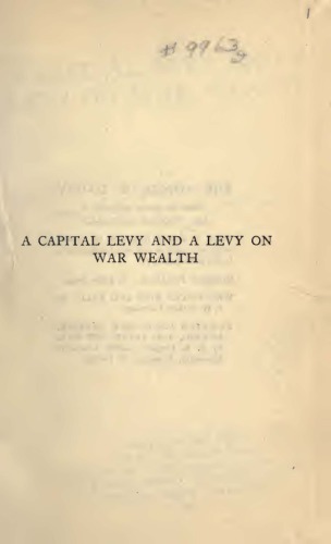 A Capital Levy and a Levy on War Wealth