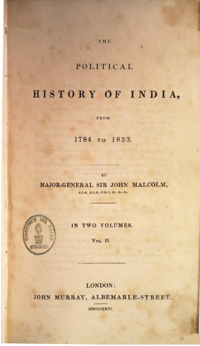 The Political History of India, from 1784 to 1823