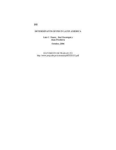 Determinants of FDI in Latin America