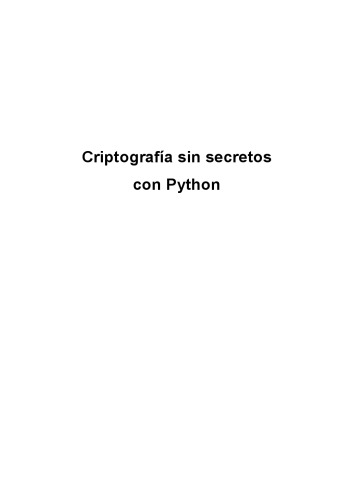 Criptografía sin secretos con Python (Spanish Edition)
