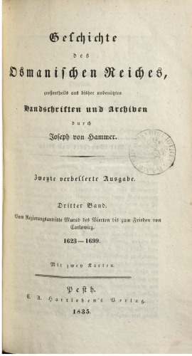 Vom Regierungsantritte Murads des Vierten bis zum Frieden von Carlowicz 1623-1699