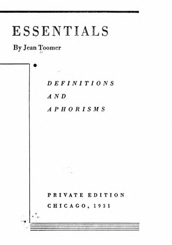 Essentials. Definitions and Aphorisms