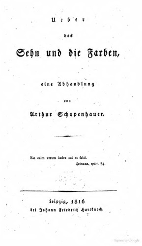 Ueber das Sehn und die Farben: eine Abhandlung