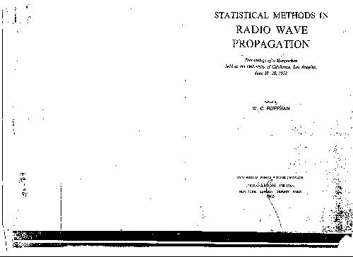 Pergamon Statistical Methods in Radio Wave Propagation