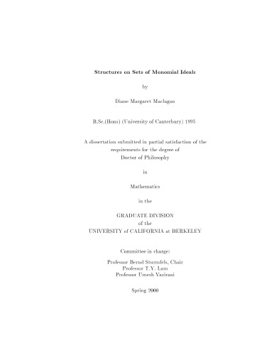 Structures on Sets of Monomial Ideals