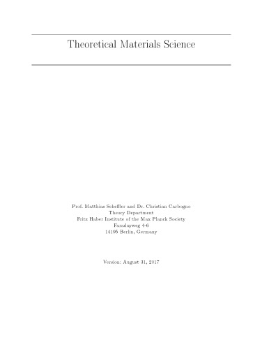 Theoretical Materials Science