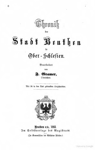 Chronik der Stadt Beuthen in Ober-Schlesien