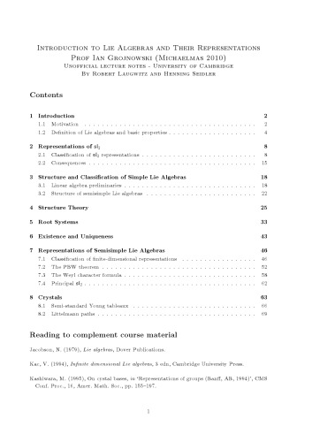 Introduction to Lie Algebras and Their Representations [Lecture notes]
