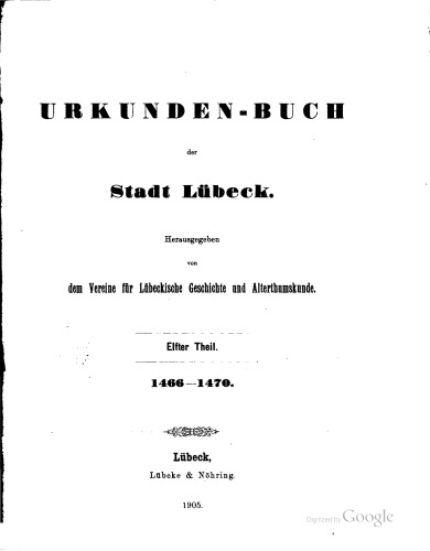Urkundenbuch der Stadt Lübeck. 1466 - 1470