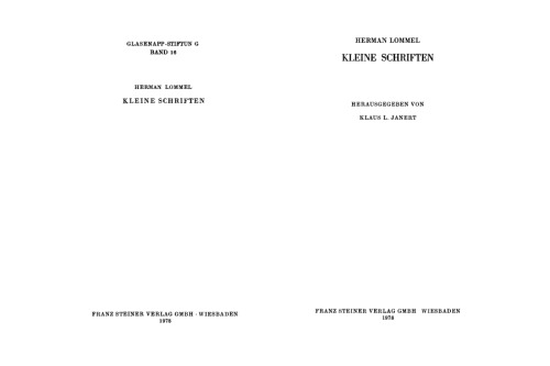 Kleine Schriften