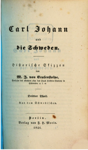 Carl Johann und die Schweden : Eine historische Skizze
