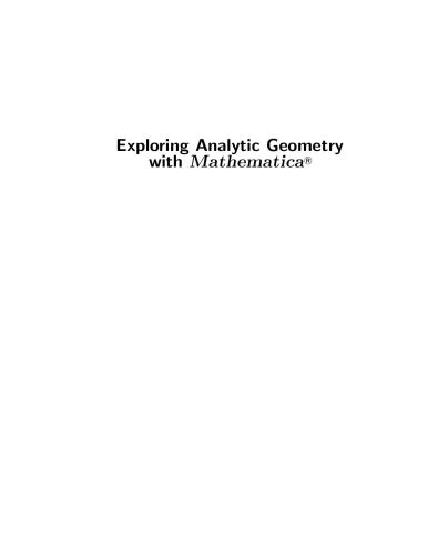 Exploring Analytic Geometry with Mathematica