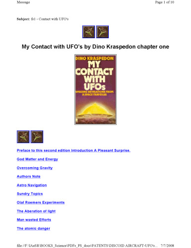 My Contact with UFO's