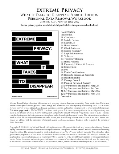 Extreme Privacy: Personal Data Removal Workbook Version 4.0