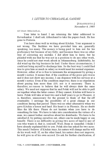 The Complete Works of Mahatma Gandhi Volume 5