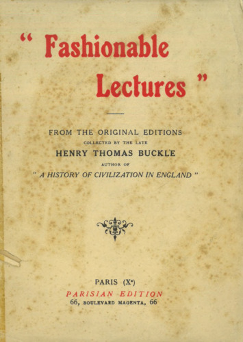 Fashionable Lectures : Composed and Delivered with Birch Discipline