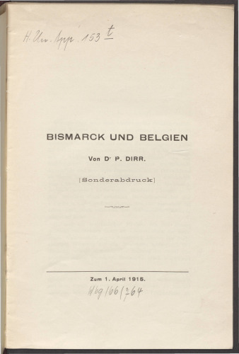Bismarck und Belgien