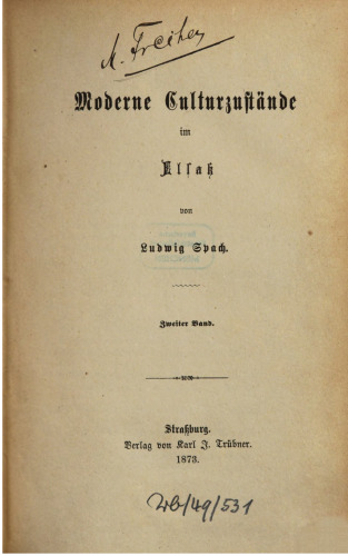 Moderne Culturzustände im Elsaß