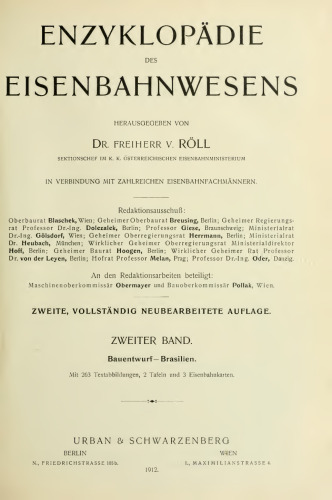 Enzyklopädie des Eisenbahnwesens / Bauentwurf - Brasilien