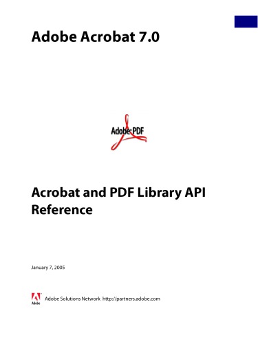 Adobe Acrobat 7 - Acrobat and PDF Library API Reference