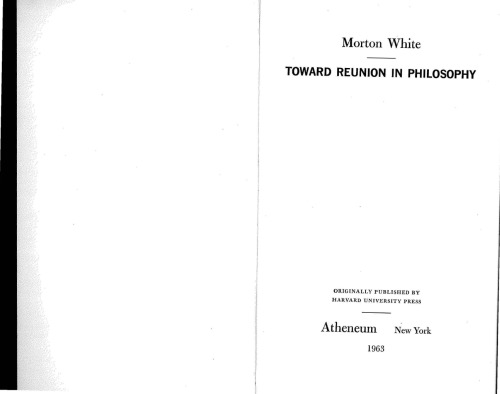 Toward Reunion in Philosophy