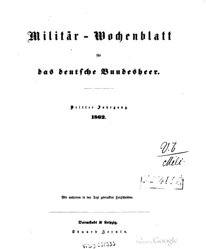 Militär-Wochenblatt für das deutsche Bundesheer