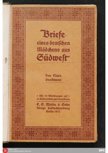 Briefe eines deutschen Mädchens aus Südwest