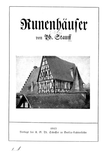 Stauff, Philipp - Runenhaeuser (1913, 125 S., Scan, Fraktur)