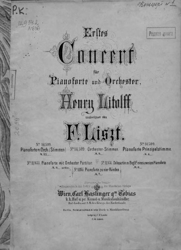 Erstes Concert fur Pianoforte und Orchester