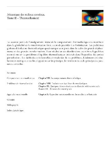 Mecanique des milieux continus. Thermo-elasticite