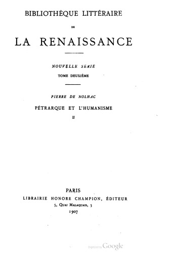 Pétrarque et l'humanisme