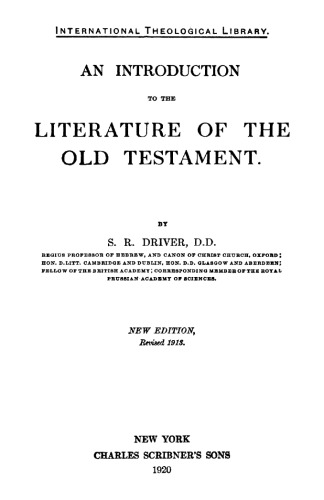 Introduction to the Literature of the Old Testament