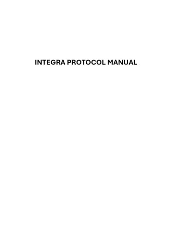 Integra Protocol Manual