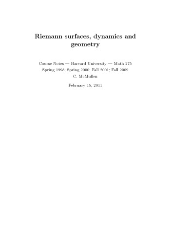 Riemann surfaces, dynamics, and geometry