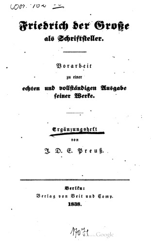 Friedrich der Große als Schriftsteller