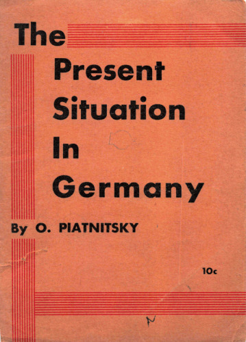 The Present Situation in Germany.