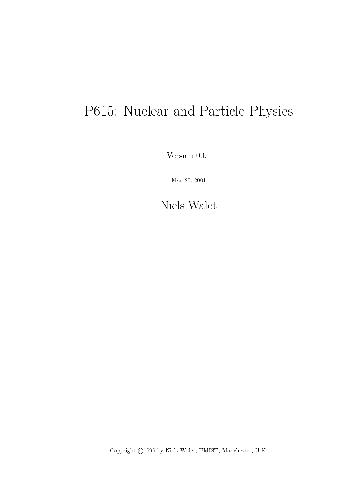 Nuclear and Particle Physics