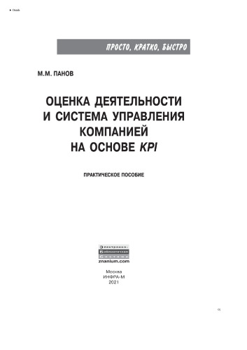 Оценка деятельности и система управления компанией на основе KPI
