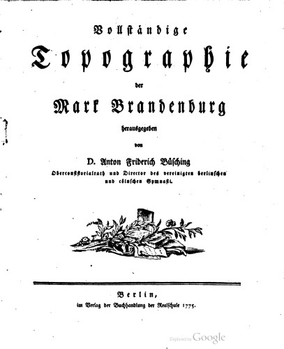 Vollständige Topographie der Mark Brandenburg