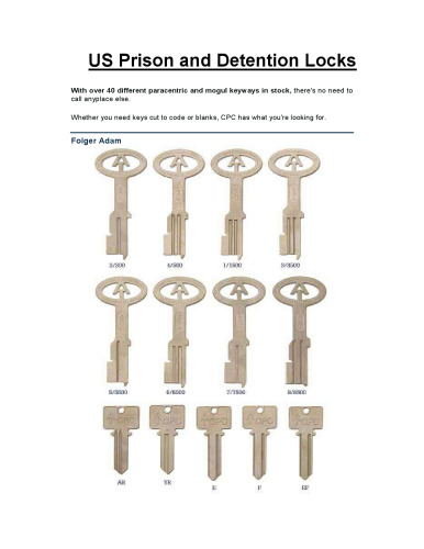 US Prison Locks And Keys