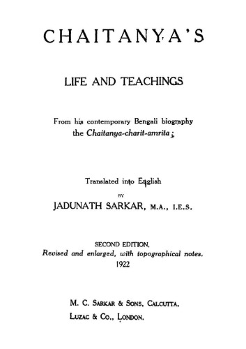 Chaitanya's Life and Teachings