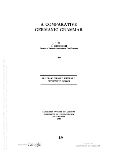 A comparative Germanic grammar.