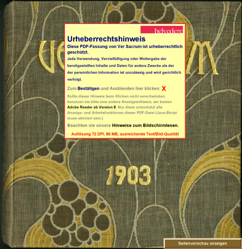 Ver-Sacrum 1903 , 6. Jahrgang, Bearbeitung