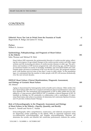 Heart Failure in the Elderly [an Issue of Heart Failure Clinics]