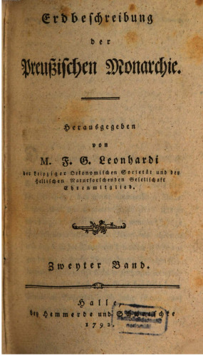 Erdbeschreibung der Preußischen Monarchie