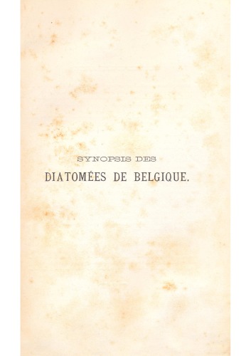 Synopsis des Diatomées de Belgique - Atlas